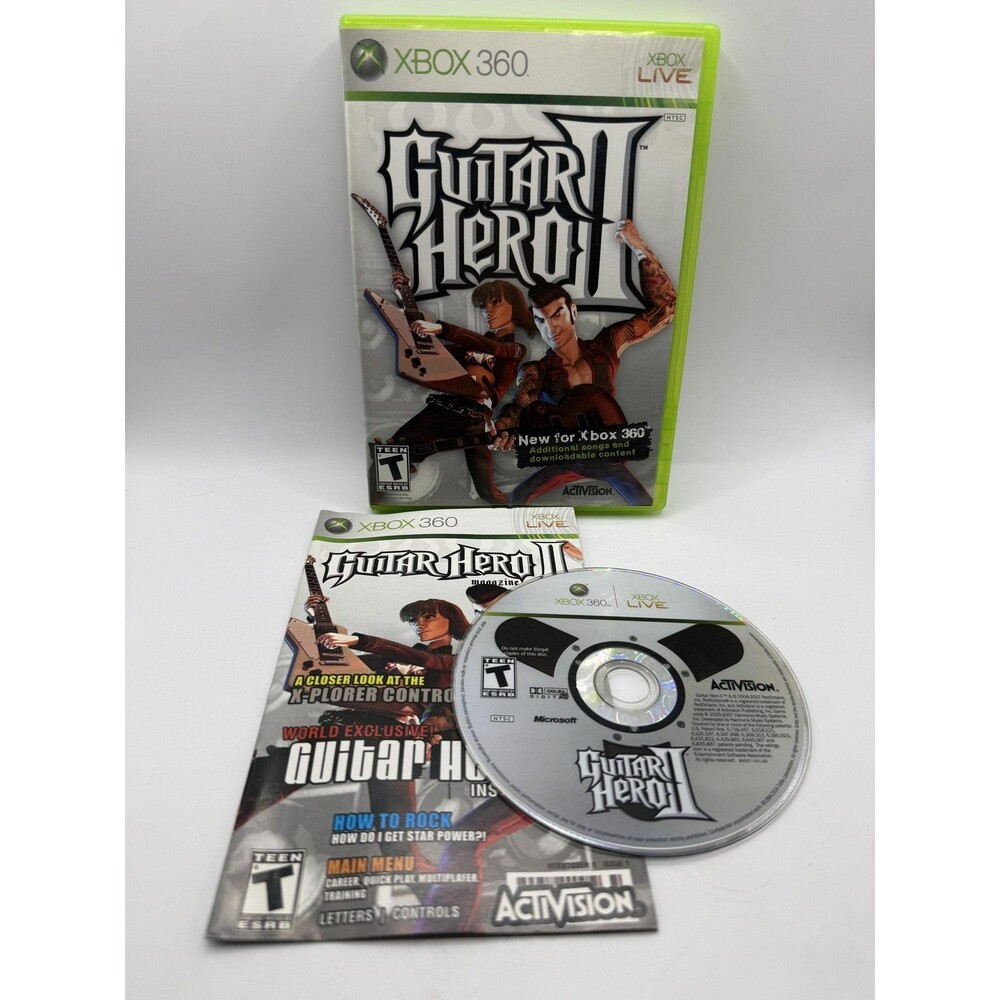 Guitar Hero II Microsoft Xbox 360 Game Complete CIB T Teen Activision Tested
